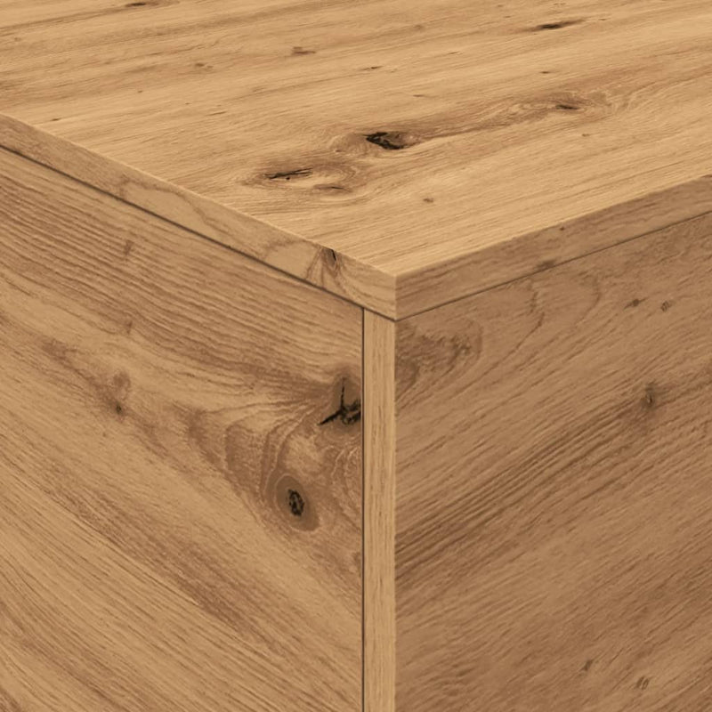 vidaXL kézműves tölgy színű dohányzóasztal LED-lámpákkal 90x50x40 cm