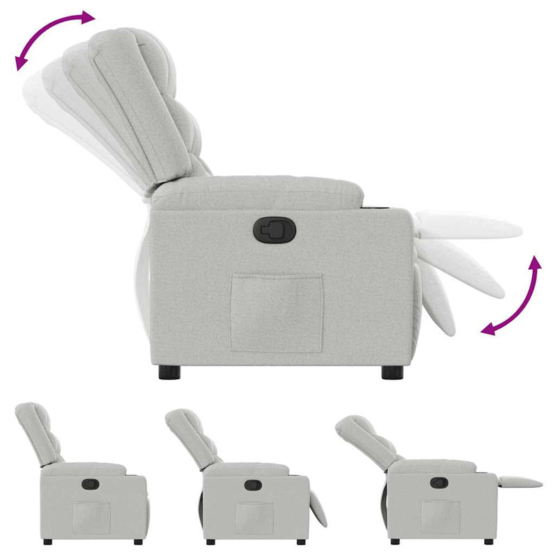 vidaXL felhőszürke szövet dönthető fotel