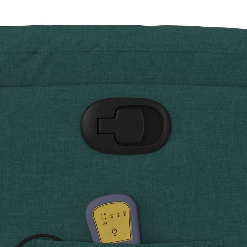 vidaXL sötétzöld szövet dönthető masszázsfotel