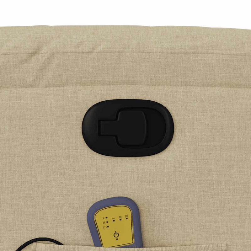 vidaXL krémszínű szövet dönthető masszázsfotel