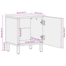 vidaXL fekete tömör mangófa éjjeliszekrény 40 x 33 x 46 cm