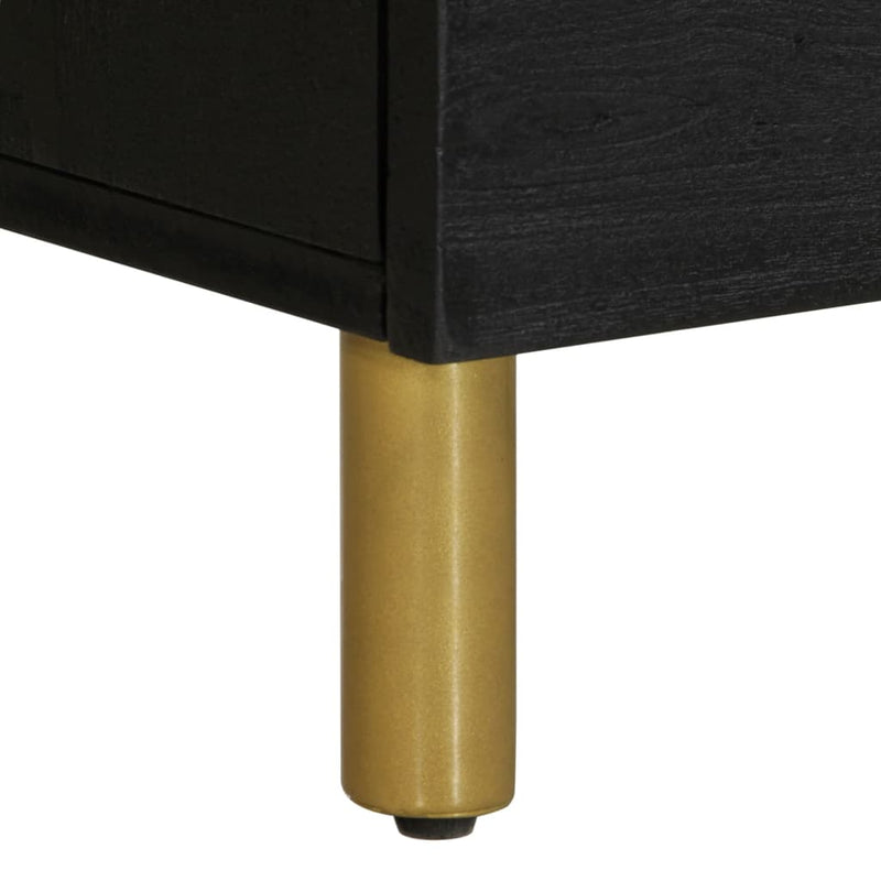 vidaXL 2 db fekete tömör mangófa éjjeliszekrény 40 x 33 x 46 cm