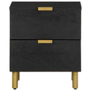vidaXL fekete tömör mangófa éjjeliszekrény 40 x 33 x 46 cm