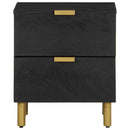 vidaXL 2 db fekete tömör mangófa éjjeliszekrény 40 x 33 x 46 cm