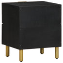 vidaXL 2 db fekete tömör mangófa éjjeliszekrény 40 x 33 x 46 cm