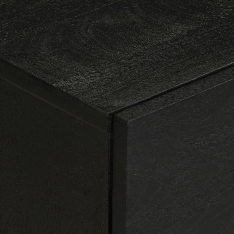 vidaXL fekete tömör szerelt fa éjjeliszekrény 50 x 33 x 62 cm