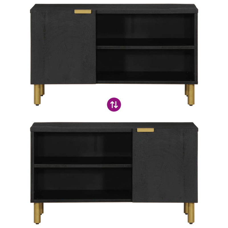 vidaXL fekete szerelt fa TV-szekrény 80 x 33 x 46 cm