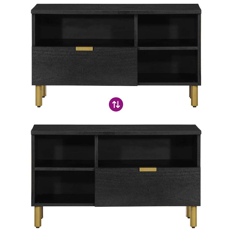vidaXL fekete szerelt fa TV-szekrény 80 x 33 x 46 cm