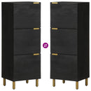 vidaXL fekete szerelt fa magasszekrény 40 x 33 x 110 cm