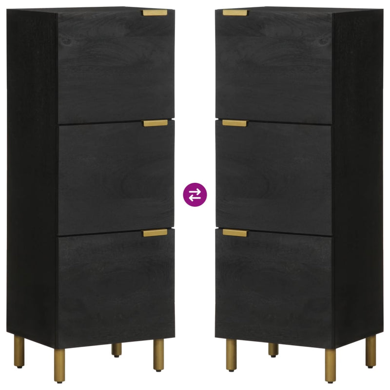 vidaXL fekete szerelt fa magasszekrény 40 x 33 x 110 cm