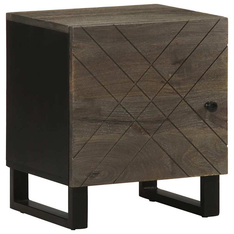 vidaXL 2 db fekete tömör mangófa éjjeliszekrény 40 x 33 x 46 cm