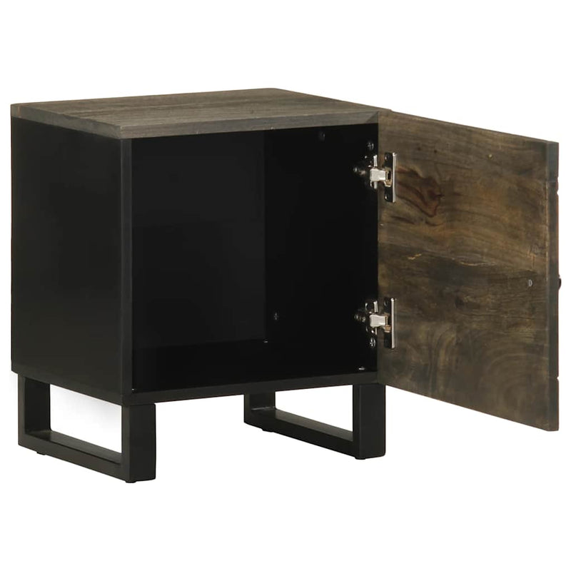 vidaXL 2 db fekete tömör mangófa éjjeliszekrény 40 x 33 x 46 cm