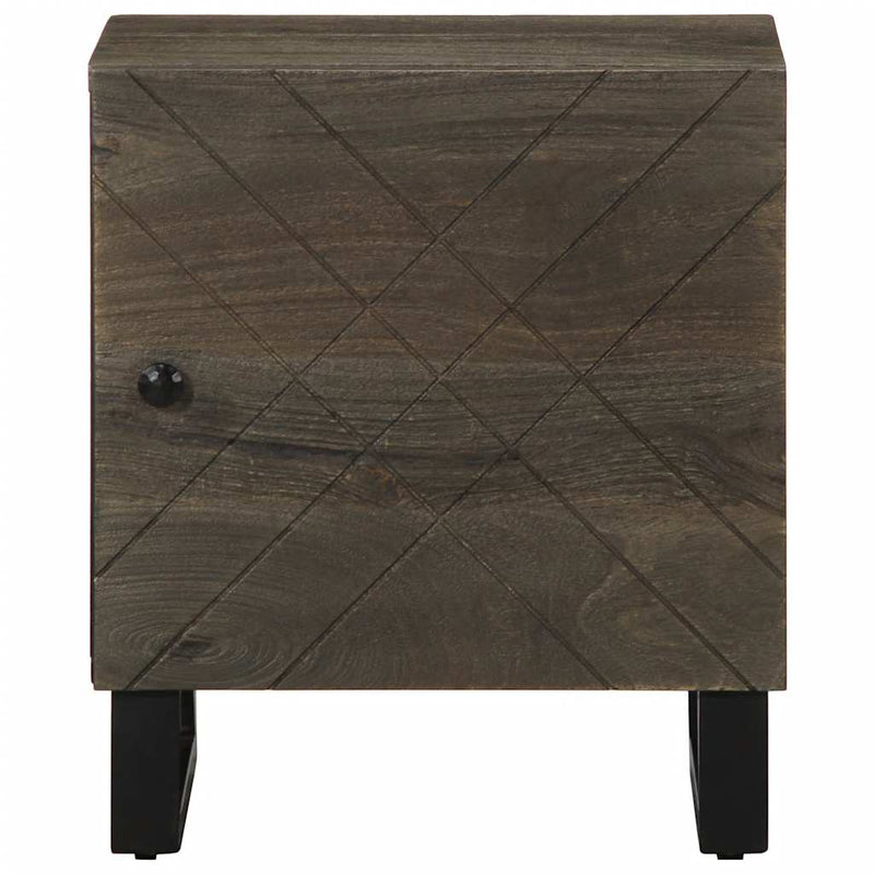 vidaXL 2 db fekete tömör mangófa éjjeliszekrény 40 x 33 x 46 cm
