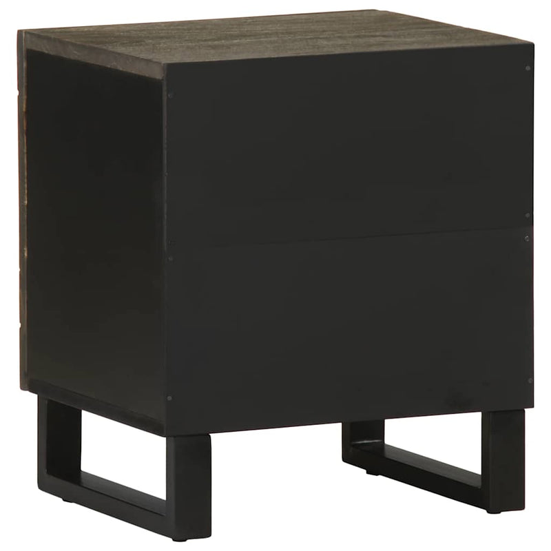vidaXL 2 db fekete tömör mangófa éjjeliszekrény 40 x 33 x 46 cm