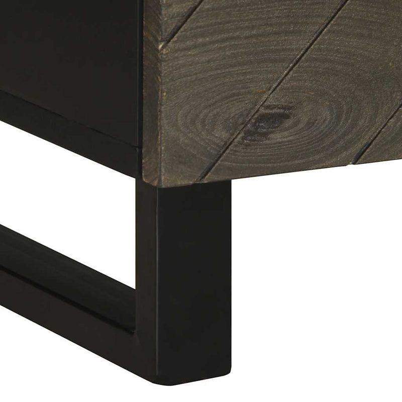 vidaXL 2 db fekete tömör mangófa éjjeliszekrény 40 x 33 x 46 cm