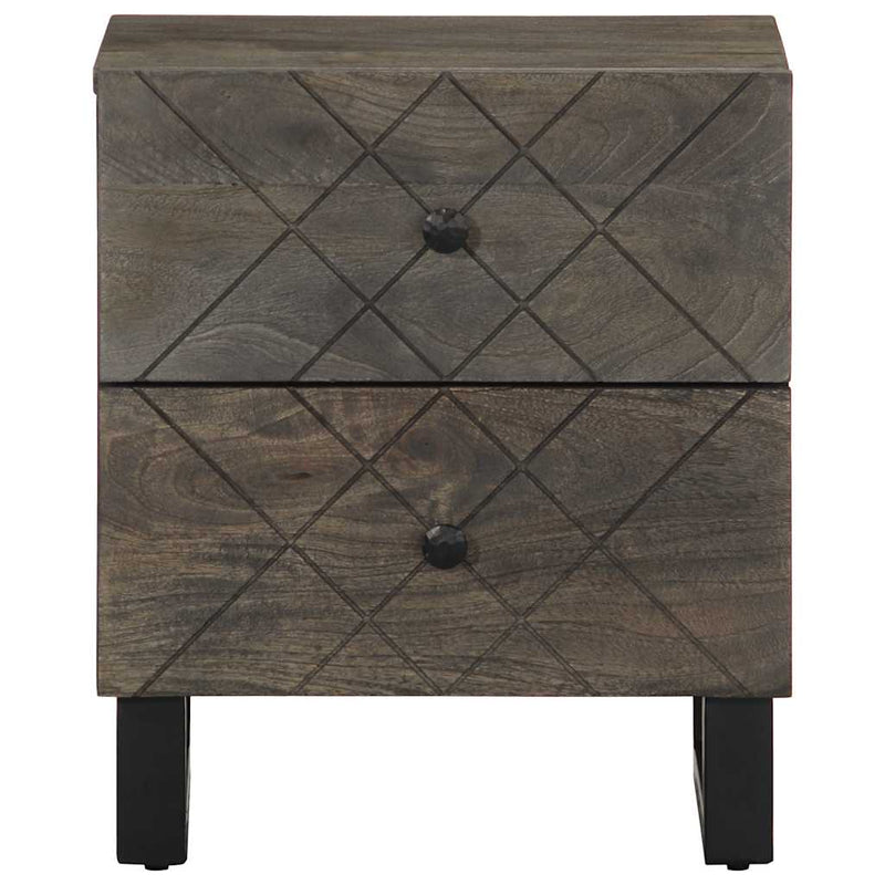 vidaXL 2 db fekete tömör mangófa éjjeliszekrény 40 x 33 x 46 cm
