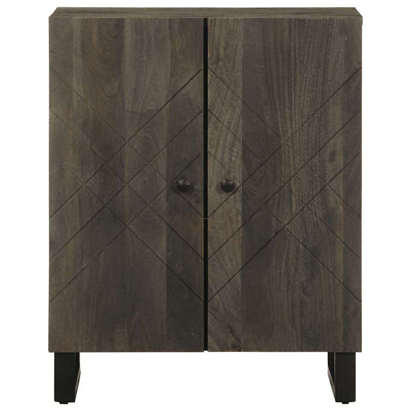 vidaXL Sideboard Fekete 60x33x75 cm tömörfa Mango