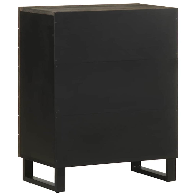 vidaXL Sideboard Fekete 60x33x75 cm tömörfa Mango