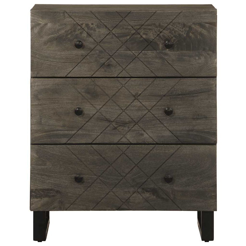 vidaXL Sideboard Fekete 60x33x75 cm tömörfa Mango