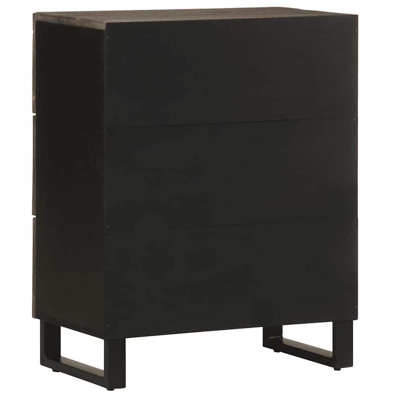 vidaXL Sideboard Fekete 60x33x75 cm tömörfa Mango