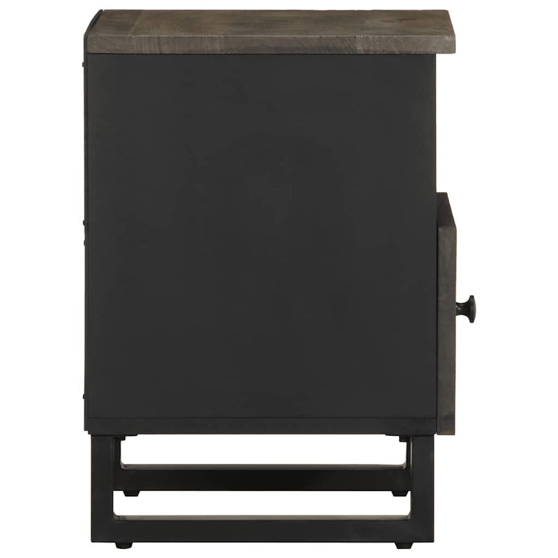 vidaXL 2 db fekete tömör mangófa éjjeliszekrény 40 x 33 x 46 cm