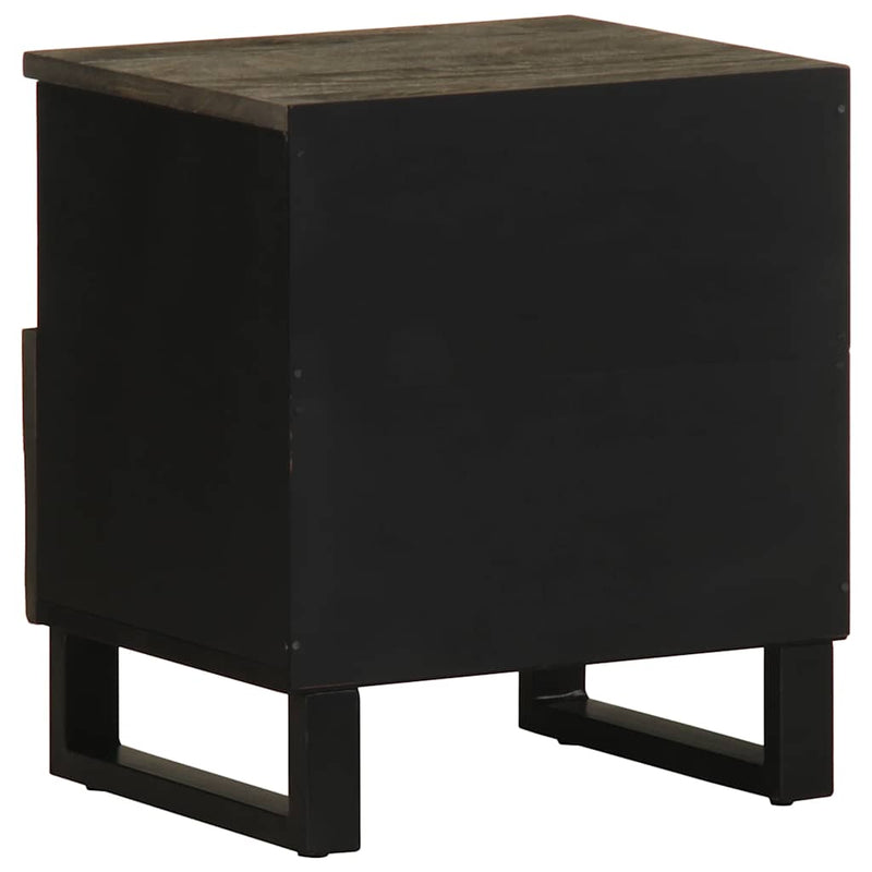 vidaXL 2 db fekete tömör mangófa éjjeliszekrény 40 x 33 x 46 cm