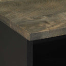 vidaXL 2 db fekete tömör mangófa éjjeliszekrény 40 x 33 x 46 cm