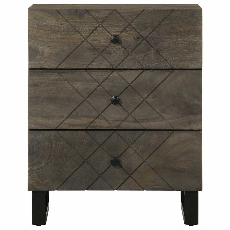 vidaXL éjjeliszekrény fekete 50x33x62 cm tömörfa mangófa