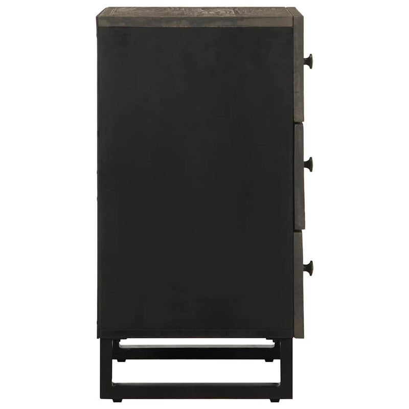 vidaXL éjjeliszekrény fekete 50x33x62 cm tömörfa mangófa
