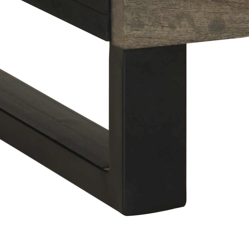 vidaXL éjjeliszekrény fekete 50x33x62 cm tömörfa mangófa