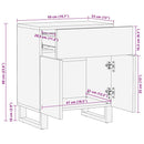 vidaXL fekete tömör mangófa éjjeliszekrény 50 x 33 x 60 cm
