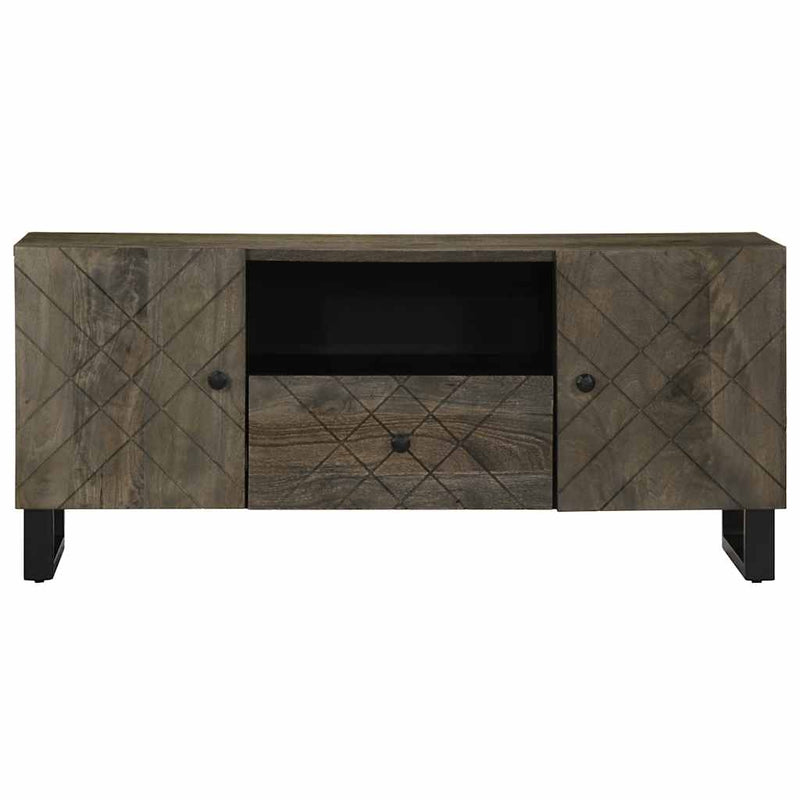 vidaXL fekete tömör mangófa TV-szekrény 105 x 33 x 46 cm