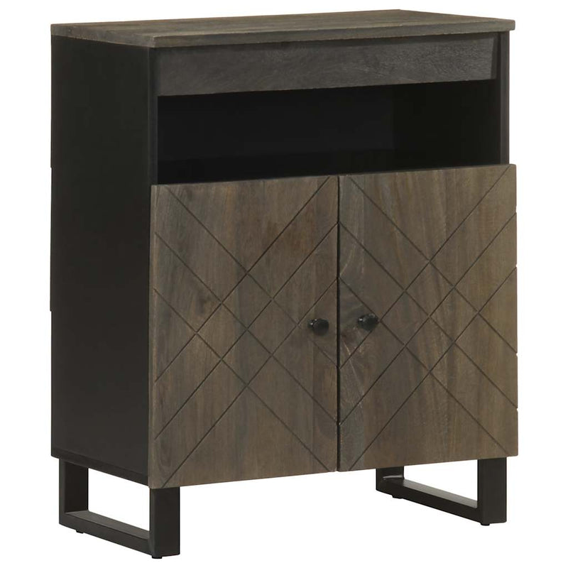 vidaXL Sideboard Fekete 60x33x75 cm tömörfa Mango