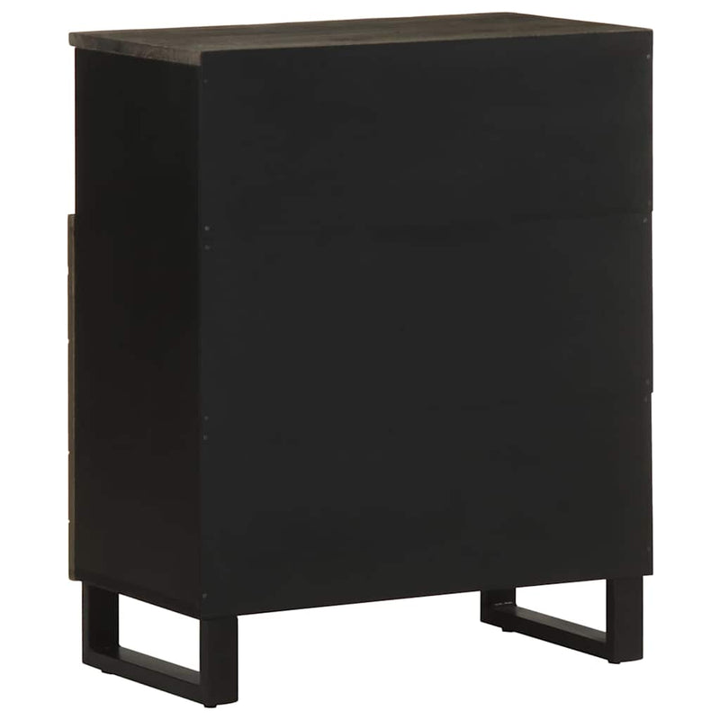 vidaXL Sideboard Fekete 60x33x75 cm tömörfa Mango