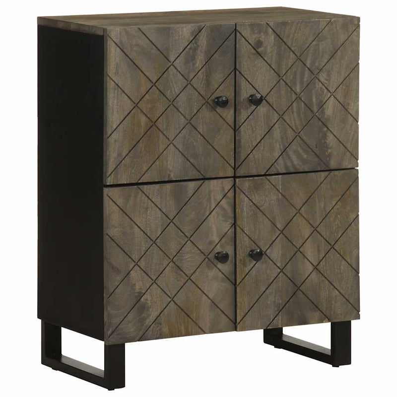 vidaXL Sideboard Fekete 60x33x75 cm tömörfa Mango