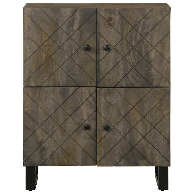 vidaXL Sideboard Fekete 60x33x75 cm tömörfa Mango