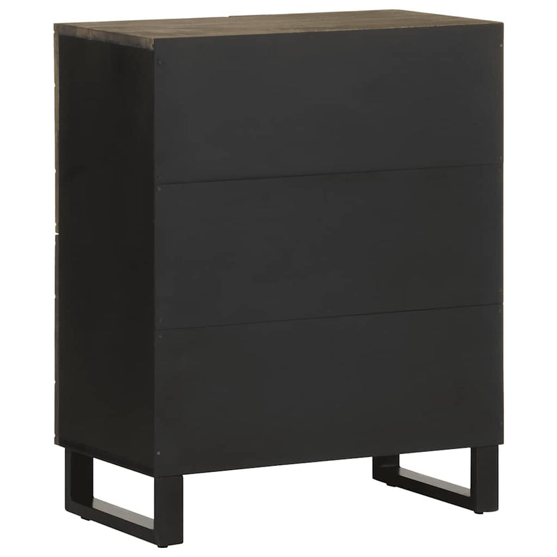 vidaXL Sideboard Fekete 60x33x75 cm tömörfa Mango