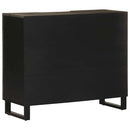 vidaXL komód fekete 90x33x75 cm tömör fa mangó