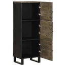 vidaXL fekete tömör mangófa magasszekrény 40 x 33 x 110 cm
