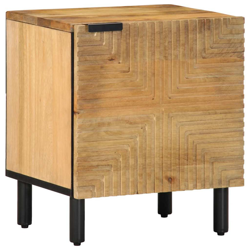 vidaXL 2 db barna tömör mangófa éjjeliszekrény 40 x 33 x 46 cm