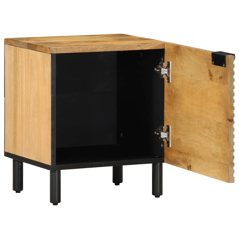 vidaXL 2 db barna tömör mangófa éjjeliszekrény 40 x 33 x 46 cm