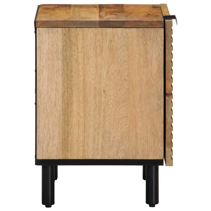 vidaXL 2 db barna tömör mangófa éjjeliszekrény 40 x 33 x 46 cm