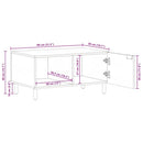 vidaXL barna tömör mangófa dohányzóasztal 80 x 50 x 40 cm