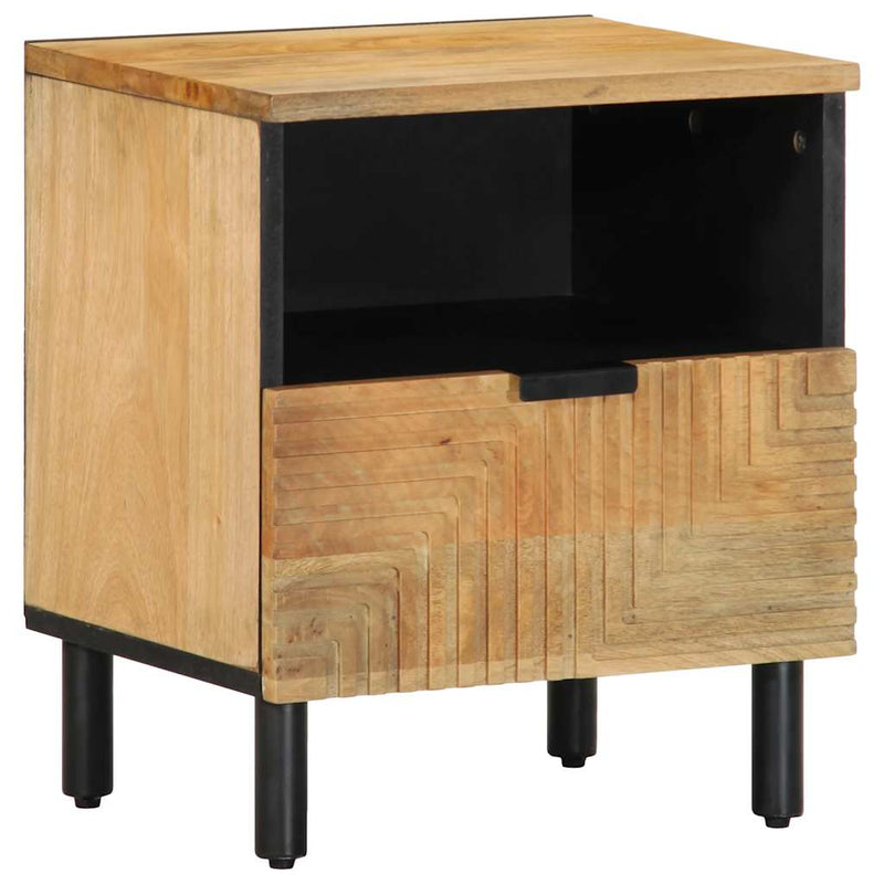 vidaXL 2 db barna tömör mangófa éjjeliszekrény 40 x 33 x 46 cm