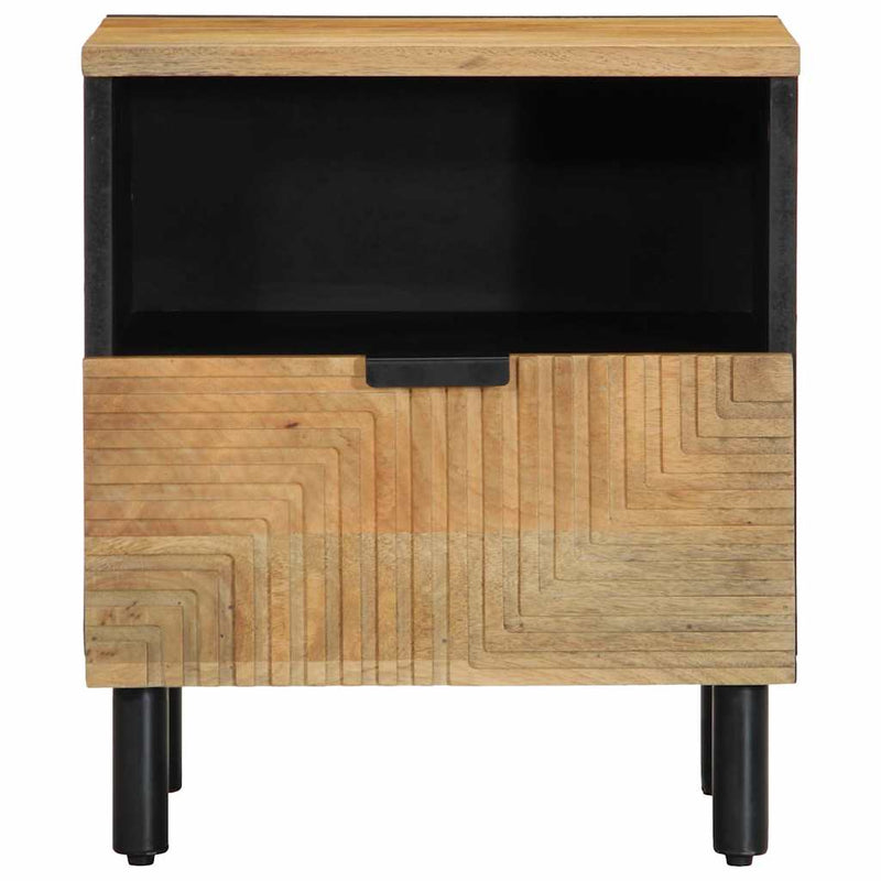 vidaXL 2 db barna tömör mangófa éjjeliszekrény 40 x 33 x 46 cm