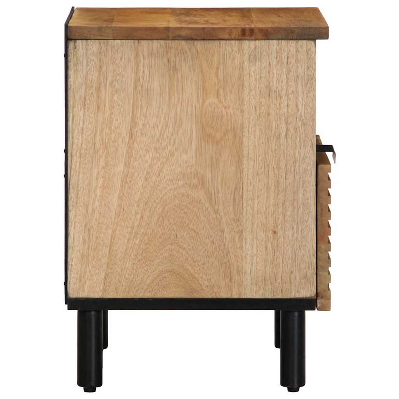 vidaXL 2 db barna tömör mangófa éjjeliszekrény 40 x 33 x 46 cm