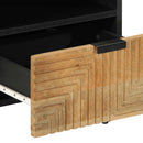 vidaXL 2 db barna tömör mangófa éjjeliszekrény 40 x 33 x 46 cm