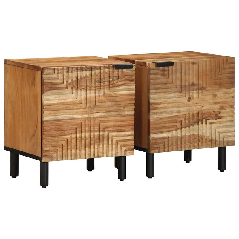 vidaXL 2 db tömör akácfa éjjeliszekrény 40 x 33 x 46 cm