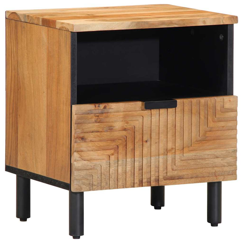 vidaXL 2 db tömör akácfa éjjeliszekrény 40 x 33 x 46 cm