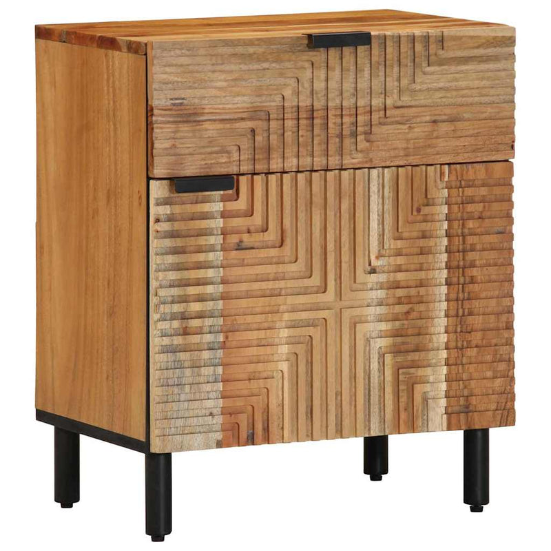 vidaXL Éjjeliszekrény fiókkal Barna 50 x 33 x 60 cm tömör akácfa